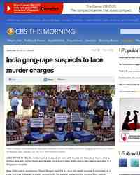India gang rape suspects to face murder charges: CBS News